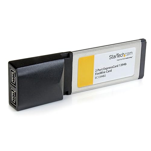 StarTech.com 2 Port ExpressCard 1394b FireWire Laptop Adapter Card - Texas Instruments FireWire Card - ExpressCard FireWire 800 (EC1394B2)