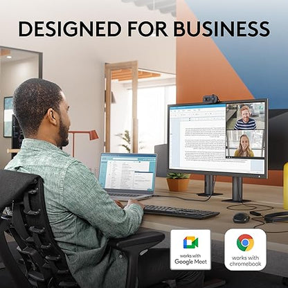 Logitech Brio 105 Full HD 1080p Business Webcam with Auto-Light Balance, USB-A, Privacy Shutter, Easy Set-Up, Compatible with Windows, macOS, ChromeOS