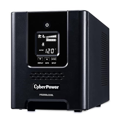 CyberPower PR2200LCDSL Smart App Sinewave UPS System, 2070VA/1980W, 7 Outlets, AVR, Mini-Tower