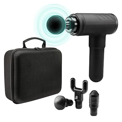Homedics Therapist Select Percussion Massager, Deep Tissue Muscle Massage Gun, 3 Intensity Levels, Rechargeable Battery, 4 Attachments, for Back, Shoulder, Neck, with Storage Case