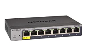 NETGEAR 8-Port Gigabit Ethernet Smart Switch (GS108T) - Managed, with 1 x PD Port, Optional Insight Cloud Management, Desktop or Wall Mount, Silent Operation, and Limited Lifetime Protection 8 Port | Lifetime