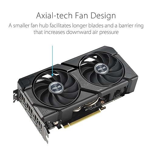 ASUS Dual GeForce RTX™ 4070 EVO OC Edition 12GB GDDR6X is Designed for Broad Compatibility, with a 2.5-Slot Design, Axial-tech Fan Design, 0dB Technology, Auto-Extreme Technology, and More