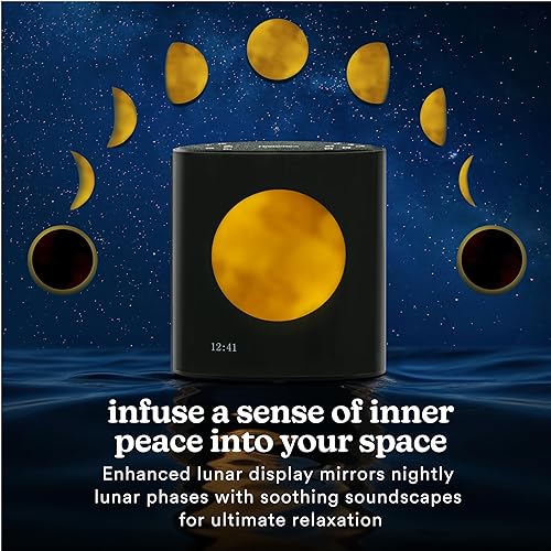 Homedics Sound Sleep Moon Dream Sound Machine and Alarm Clock, Enhance Sleep,18 Soothing Sounds, Lunar Display, Bluetooth® Connectivity Speaker, and Adjustable Brightness