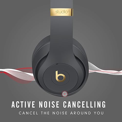 Beats Studio3 Wireless Noise Cancelling Over-Ear Headphones - Apple W1 Headphone Chip, Class 1 Bluetooth, 22 Hours of Listening Time, Built-in Microphone - Shadow Gray Shadow Gray Studio3