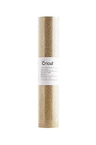 Cricut Glitter Iron On Vinyl Sheets, 12" x 19", DIY Supplies, HTV Rolls - Gold Gold 12" x 19"