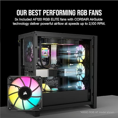 Corsair 5000D RGB Mid-Tower Case - 3X AF120 RGB Fans - Lighting Node PRO - High-Airflow Design - RapidRoute Cable Management - Black