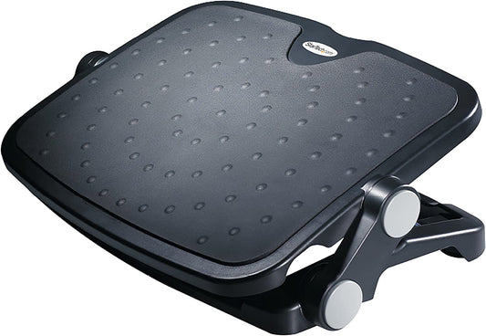 StarTech.com Under Desk Foot Rest - 18in x 14in - Adjustable Height and Angle - Foot Stool - Footrest for Desk - Office Foot Rest (FTRST1), Black Adjustable Foot Rest