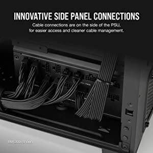 Corsair RM1000x Shift Fully Modular ATX Power Supply - Modular Side Interface - ATX 3.0 &amp; PCIe 5.0 Compliant - Zero RPM Fan Mode - 105°C-Rated Capacitors - 80 Plus Gold Efficiency - Black RMx Shift (ATX 3.0 &amp; PCIe 5.0) 1000W