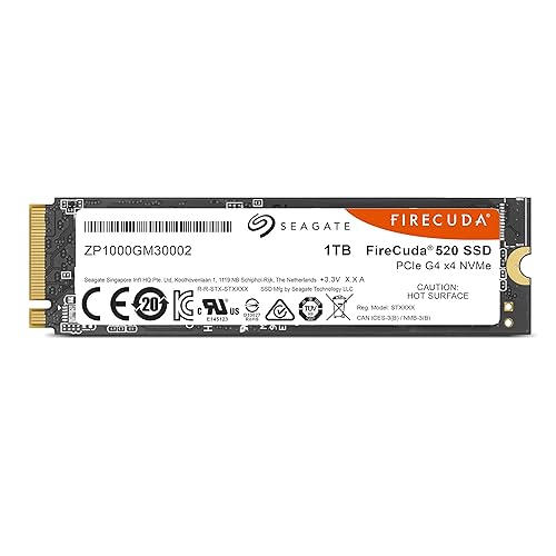 Seagate FireCuda 520 NVMe 1TB Internal PCIe Gen4 X4 Solid State Drive For Laptops & Desktops