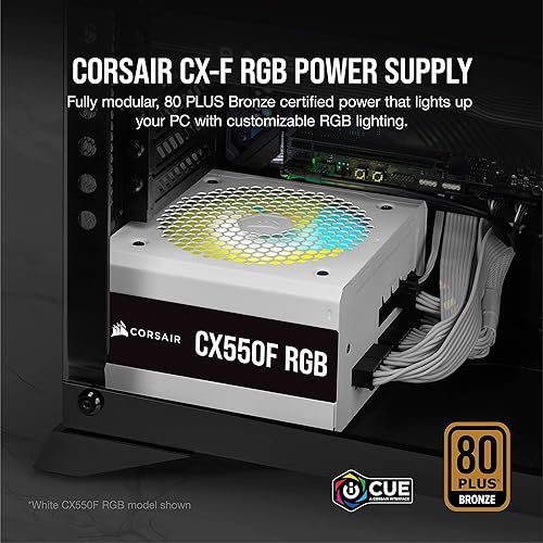 Corsair CX750F RGB, 750 Watt, 80 Plus Bronze, Fully Modular RGB Power Supply, Black, 750 Watts 750 Watts Black
