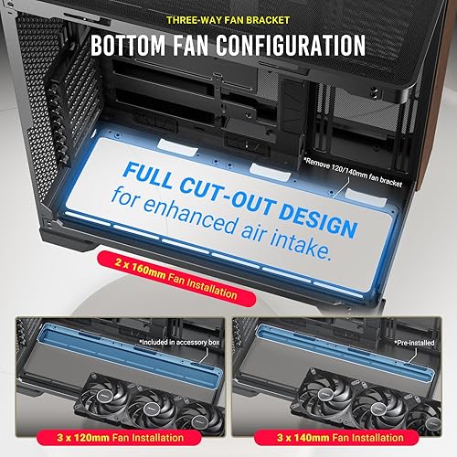 Antec C8 Curve Wood, Fans not Included, Wooden Front Panel, Super Wide Angle Single Curved Glass, Dual-Chamber Layout, Type-C, 360mm Radiator Support, RTX 40 Compatible, Full-Tower E-ATX PC Case