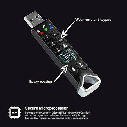 iStorage datAshur PRO2 - Secure Encrypted Flash Drive (32GB) Black 32GB