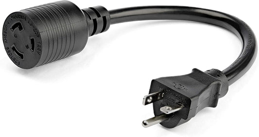 StarTech.com 1ft (30cm) Heavy Duty Extension Cord, NEMA L5-20R to NEMA 5-20P Black Extension Cord, 13A 125V, 12AWG, Heavy Gauge Power Extension Cable, Heavy Duty AC Power Cord, UL Listed (PAC520PLR1)