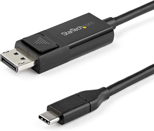 StarTech.com 3.3ft (1m) USB C to DisplayPort 1.2 Cable 4K 60Hz - Bidirectional DP to USB-C or USB-C to DP Reversible Video Adapter Cable - HBR2/HDR - USB Type C/TB3 Monitor Cable (CDP2DP1MBD) 3 ft / 1 m