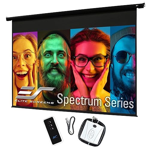 Elite Screens Spectrum, 100-inch 16:9, 4K Home Theater Electric Motorized Drop Down Projection Projector Screen, ELECTRIC100H Spectrum Series - Black Case 100-inch, 16:9