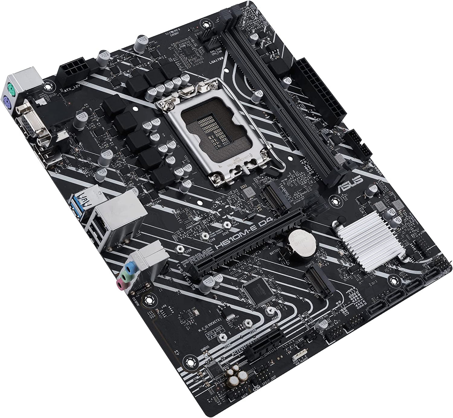 ASUS Prime H610M-E D4 LGA 1700(Intel 12th Gen) mATX Motherboard (PCIe 4.0, DDR4,2xM.2 Slots,1Gb LAN,DisplayPort/HDMI/D-Sub, USB 3.2 Gen 1 Ports, SATA 6 Gbps, COM Header, RGB Header)