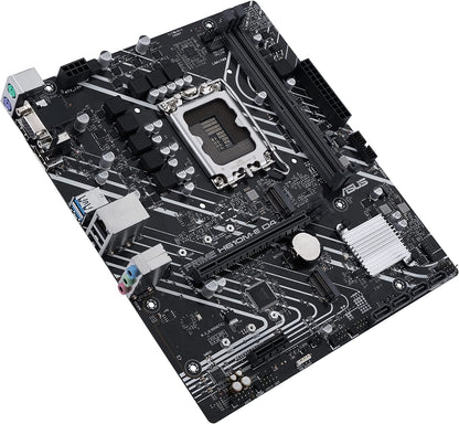 ASUS Prime H610M-E D4 LGA 1700(Intel 12th Gen) mATX Motherboard (PCIe 4.0, DDR4,2xM.2 Slots,1Gb LAN,DisplayPort/HDMI/D-Sub, USB 3.2 Gen 1 Ports, SATA 6 Gbps, COM Header, RGB Header)