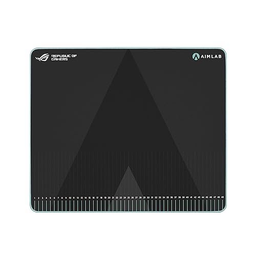 ASUS ROG Hone Ace Aim Lab Edition Gaming Mouse Pad, 508 X 420 x 3 mm, Large Size, Soft, Hybrid Cloth Material, Non-Slip Rubber Base, Esports & FPS Gaming, Black