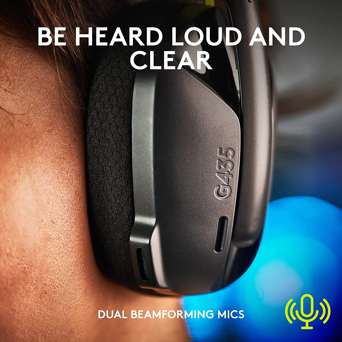 Logitech G435 LIGHTSPEED and Bluetooth Wireless Gaming Headset - Lightweight over-ear headphones, built-in mics, 18h battery, compatible with Dolby Atmos, PC, PS4, PS5, Nintendo Switch, Mobile - Black Black Headset Only
