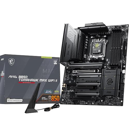 MSI MAG B850 Tomahawk MAX WiFi II Motherboard - Supports AMD Ryzen 9000/8000 / 7000 Processors, AM5-80A SPS VRM, DDR5 Memory Boost (up to 8400+ MT/s OC), PCIe 5.0 x16, M.2 Gen5, Wi-Fi 7, 5G L