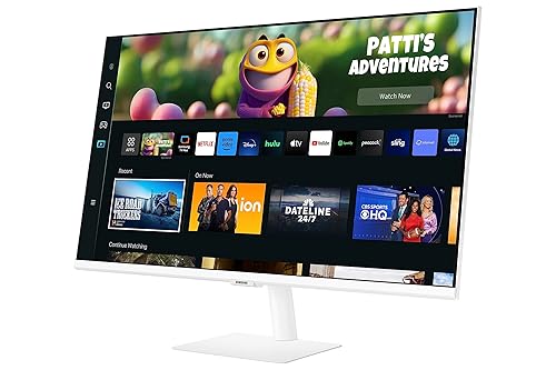 SAMSUNG 32" M50C Series FHD Smart Monitor w/Streaming-TV, 4ms, 60Hz, HDMI, HDR10, Watch Netflix, YouTube and More, IoT Hub, Mobile Connectivity, LS32CM501ENXZA, White White 32-inch M50C (2023 Refresh) IOT Hub, GameHome + Health Monitoring