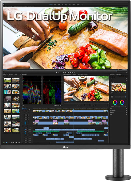 LG 28MQ780-B 28 Inch SDQHD (2560 x 2880) Nano IPS DualUp Monitor with Ergo Stand, DCI-P3 98% (Typ.) HDR10, USB Type-C (90W PD) - Black