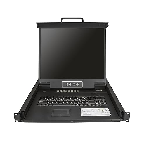 StarTech.com 16 Port Rackmount KVM Console w/ 6ft Cables - Integrated KVM Switch w/ 19 LCD Monitor - Fully Featured 1U LCD KVM Drawer- OSD KVM - Durable 50,000 MTBF - USB + VGA Support (RKCONS1916K) Console 19 in | 16 Port KVM
