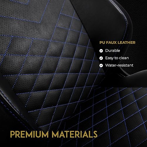 noblechairs Hero Gaming Chair - Office Chair - Desk Chair - PU Faux Leather - Black/Blue