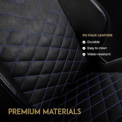 noblechairs Hero Gaming Chair - Office Chair - Desk Chair - PU Faux Leather - Black/Blue