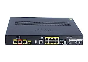 Cisco C891F-K9 Ethernet Integrated Services Router V.92 and ISDN Backup, 8-Gigabit Ethernet Ports, 802.11n Access Point, Small Form-factor Pluggable (SFP), 1-Year Limited Hardware Warranty (C891F-K9)