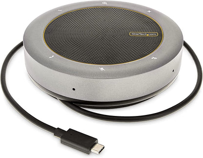 StarTech.com USB-C Conference Speaker Mini Dock, Portable Boardroom Speaker and Multiport Adapter, USB-C to VGA/4K HDMI, 2X USB-A Hub, Mic/Speaker, Teams/Zoom/Softphone Speakerphone (DKTBRSPMPD)