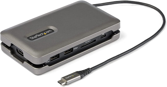 StarTech.com USB C Multiport Adapter - USB C to 4K 60Hz HDMI 2.0 - 2-Port 10Gbps USB Hub - 100W Power Delivery Pass-Through - GbE - SD/MicroSD - USB Type-C Mini Dock - 10" Cable (DKT31CSDHPD3)
