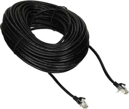 StarTech.com 100ft Black Cat5e Snagless RJ45 UTP Patch Cable - 100 ft Patch Cord - Ethernet Patch Cable - RJ45 Male to Male Cat 5e Cable (45PATCH100BK) 100 ft / 30.5m Black
