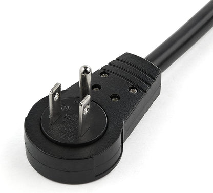 StarTech.com 3ft (1m) Power Extension Cord - 360° Rotating Flat Plug Extension Cord - NEMA 5-15P to NEMA 5-15R, 16 AWG, 125V/15A - Black Short 3-Prong Power Extender Cable (RTPAC1013)