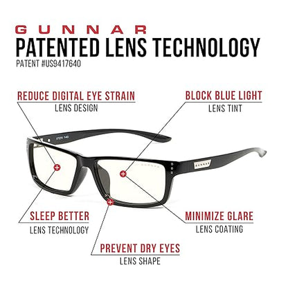 Gunnar Unisex's Amber Max Blue Light Blocking Computer Glasses lens width: 57 mm | nose: 16 mm | frame width: 149 mm | temple: 140 mm | Onyx/liquet