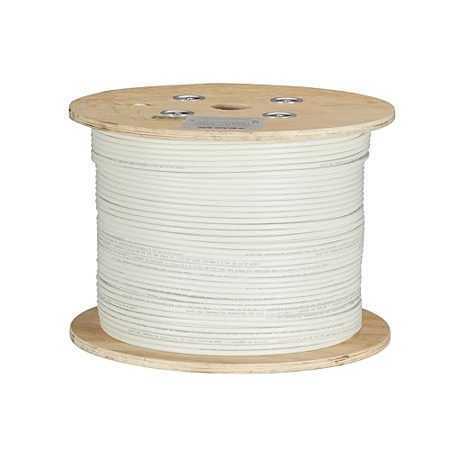 Black Box CAT6A Bulk Cable Stranded SFTP 650MHz cm PVC PoE White 1000FT