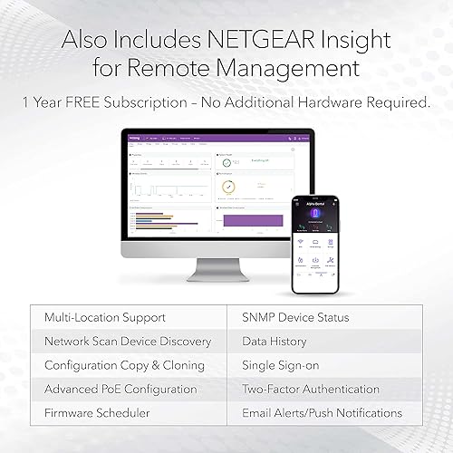 NETGEAR 24-Port Gigabit Ethernet Smart Switch (GS724T) - Managed, Optional 1 Year Insight Cloud Management, with 2 x 1G SFP, Desktop or Rackmount, and Limited Lifetime Protection