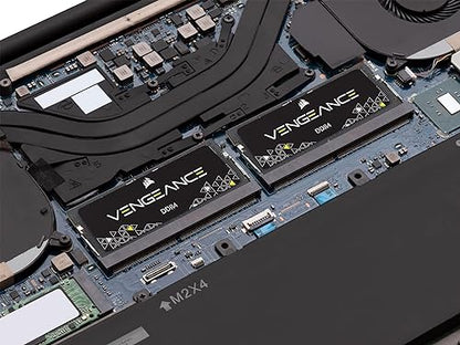 Vengeance Performance SODIMM Memory 32GB (2x16GB) DDR4 3200MHz CL22 Unbuffered for 8th Generation or Newer Intel Core™ i7, and AMD Ryzen 4000 Series notebooks,Multi-Coloured
