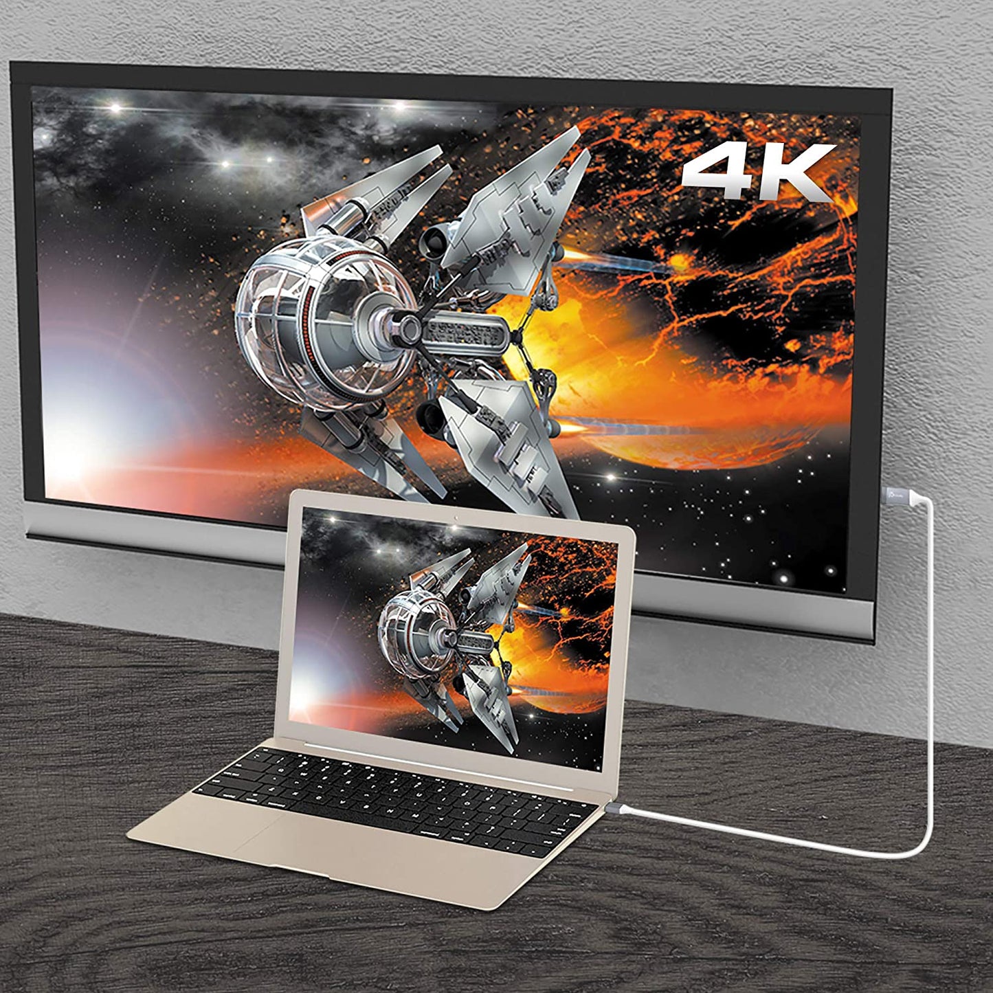 J5 create j5create USB Type C to 4K@60Hz HDMI 6ft Cable with HDMI ATC Certificate,Compatible with Thunderbolt 3/4, MacBook Pro/Air, iPad Pro, iPad Air 4, ChromeBook and More (JCC153G)