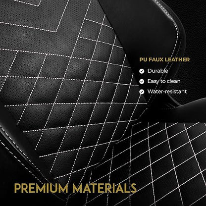 noblechairs Hero Gaming Chair - Office Chair - Desk Chair - PU Faux Leather - Black/Platinum White