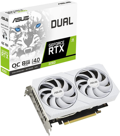ASUS Dual GeForce RTX™ 3060 White OC Edition 8GB GDDR6 (PCIe 4.0, 8GB GDDR6, HDMI 2.1, DisplayPort 1.4a)