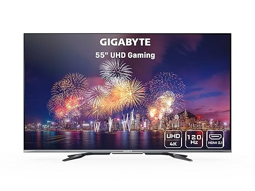 GIGABYTE S55U 55 120Hz 4K UHD Gaming Monitor, VA, 3840x2160 Display, 2ms Response Time (GTG), 2X HDMI 2.1 (48G, eARC), 2X HDMI 2.0, 2X USB 3.2 Gen 1 (S55U-SA)