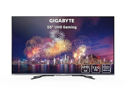 GIGABYTE S55U 55 120Hz 4K UHD Gaming Monitor, VA, 3840x2160 Display, 2ms Response Time (GTG), 2X HDMI 2.1 (48G, eARC), 2X HDMI 2.0, 2X USB 3.2 Gen 1 (S55U-SA)