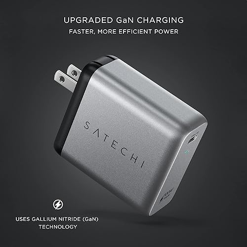 Satechi 100W USB C PD Wall Charger – Powerful GaN Tech – Compatible with 2021 MacBook Pro M1, 2020 MacBook Air, 2022 iPad Air M1, 2021 iPad Pro M1, iPhone 15 Pro Max/15 Pro/15/15 Plus (US)