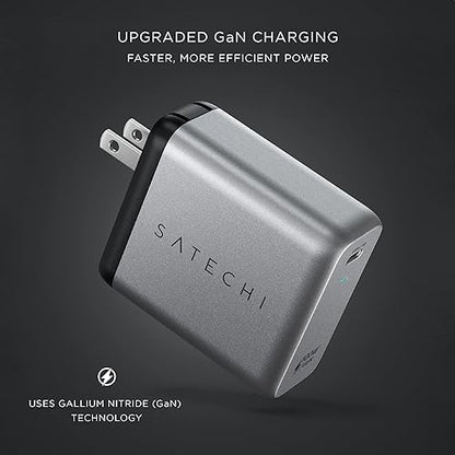 Satechi 100W USB C PD Wall Charger – Powerful GaN Tech – Compatible with 2021 MacBook Pro M1, 2020 MacBook Air, 2022 iPad Air M1, 2021 iPad Pro M1, iPhone 15 Pro Max/15 Pro/15/15 Plus (US)