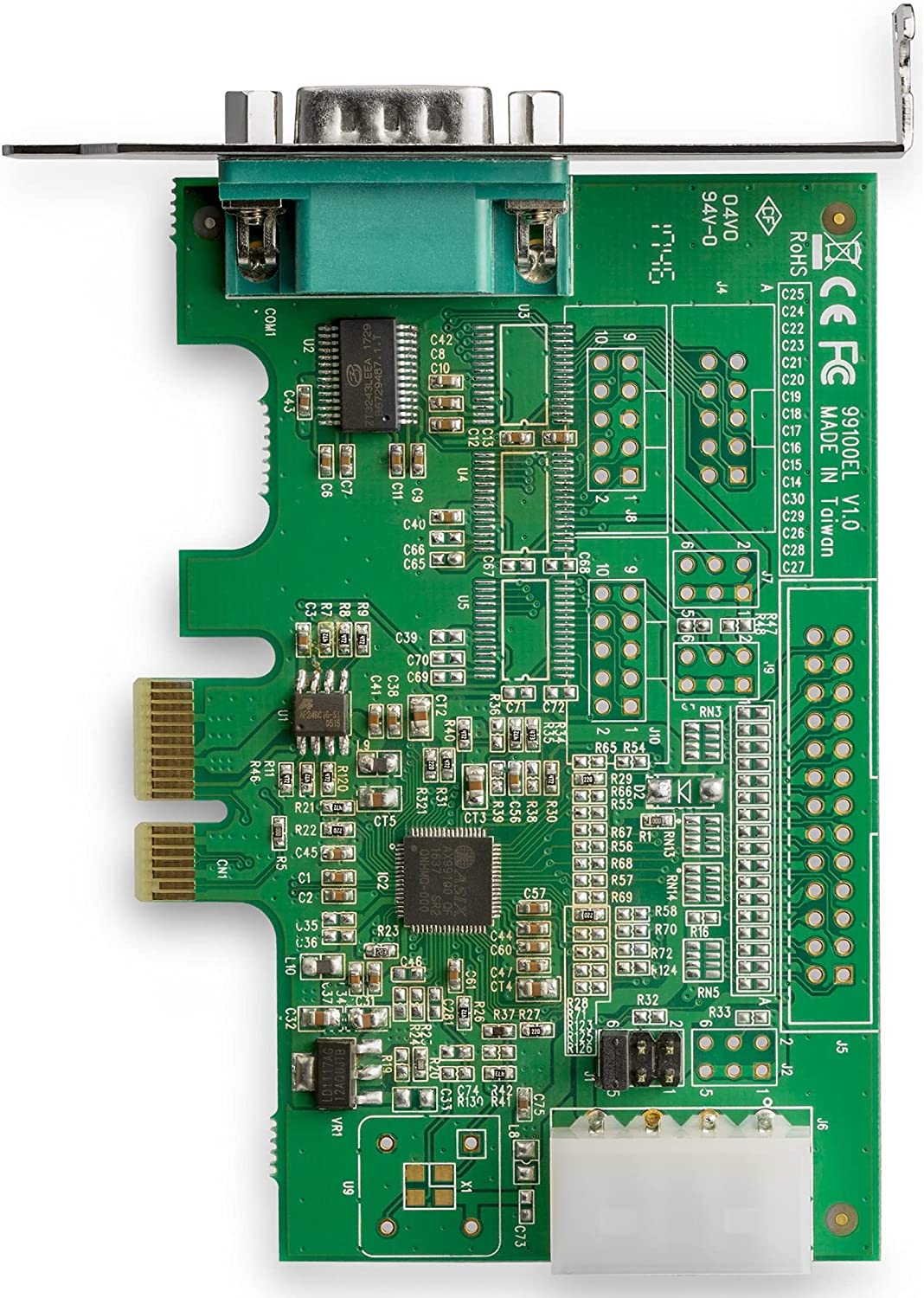 StarTech.com 1-port PCI Express RS232 Serial Adapter Card - PCIe RS232 Serial Host Controller Card - PCIe to Serial DB9 - 16950 UART - Low Profile Expansion Card - Windows &amp; Linux (PEX1S953LP)