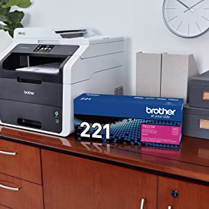 Brother TN-221M DCP-9015 9020 HL-3140 3150 3170 3180 MFC-9130 9140 9330 9340 Toner Cartridge (Magenta) in Retail Packaging Magenta 1 Pack Toner Set