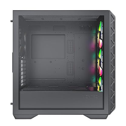 Montech AIR 903 MAX, E-ATX Mid Tower Case, High Airflow, 3x 140mm ARGB PWM & 1x 140mm PWM Fans Pre-installed, Tempered Glass Side Panel, Mesh Front, Type-C, Support 4090 GPUs, Black AIR 903 MAX (B)