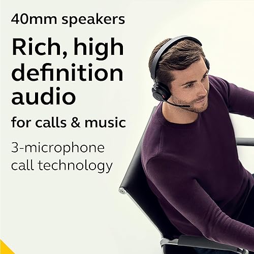 Jabra Evolve2 65 MS Wireless Headphones with Link380a, Black – Wireless Bluetooth Headset for Calls and Music, 37 Hours of Battery Life, Passive Noise Cancelling Headphones, Stereo (USB-A) Microsoft Teams Stereo (USB-A)