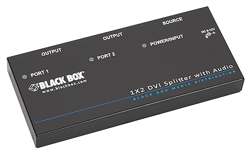 Black Box DVI-D Splitter with Audio and HDCP, 1 x 2